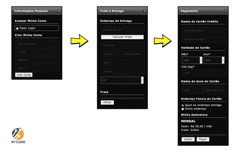 Plugin Clube Assinatura - passos contratacao
